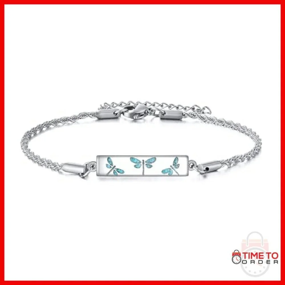 Sterling Silver Hummingbird Abalone Shell Pendant Bracelet Adjustable Chain